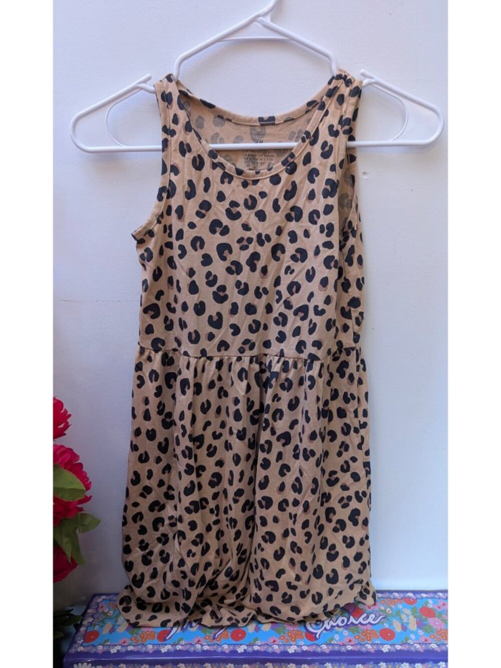 Two 2 identical leopard print play dresses H&M US girls size 8/10